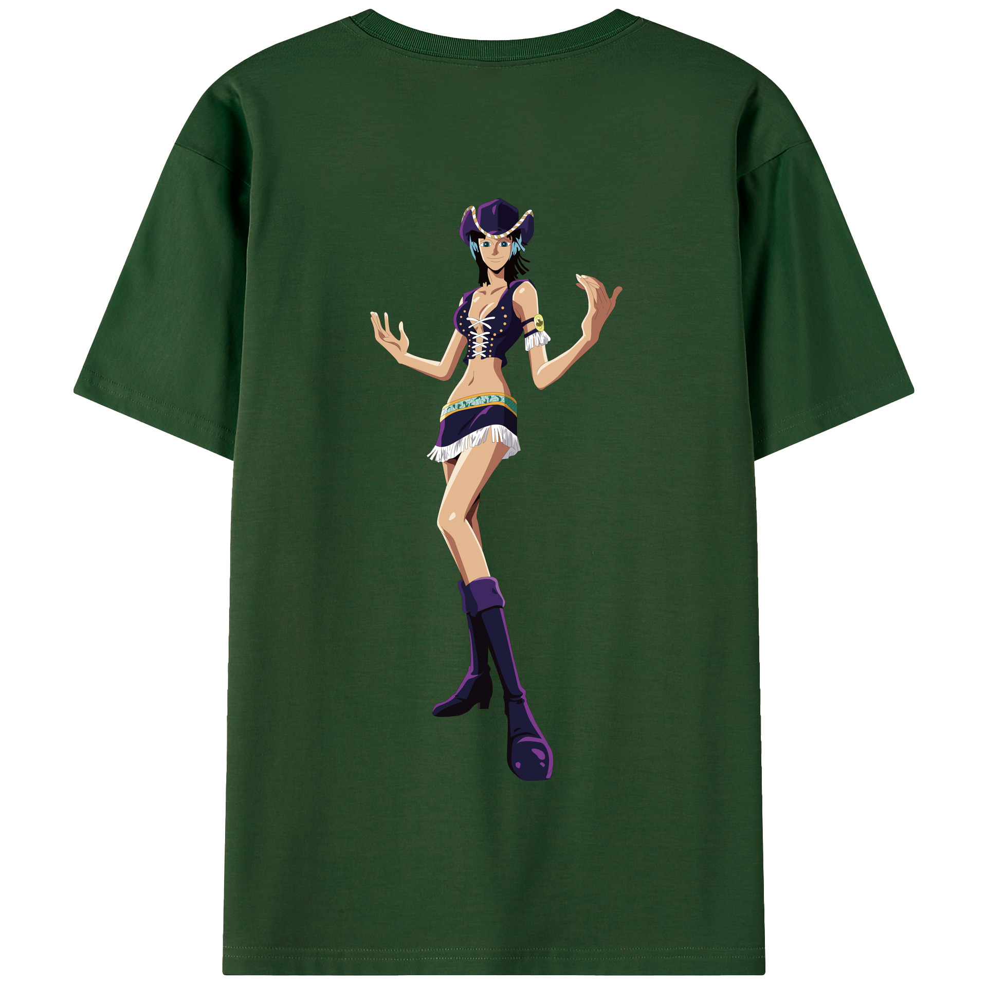 ワンピース ニコ・ロビン ONE PIECE Nico Robin 綿100％半袖Tシャツ（背面プリント）